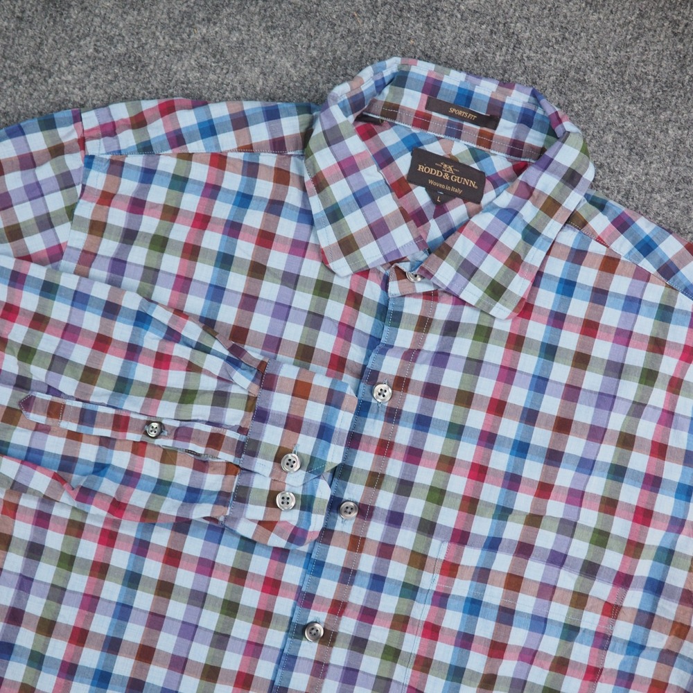 Rodd & Gunn Button Down Mens Large Sports Fit Multi Plaid Preppy Coastal Classic